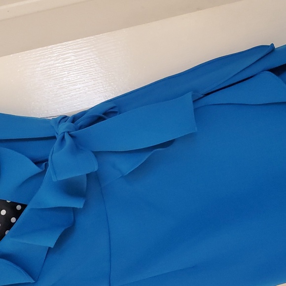 Emerald Blue wrap dress sz 12 - Picture 3 of 5